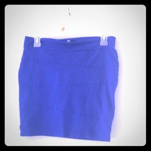 Bright blue mini skirt